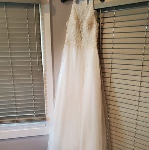 Ivory beaded wedding gown